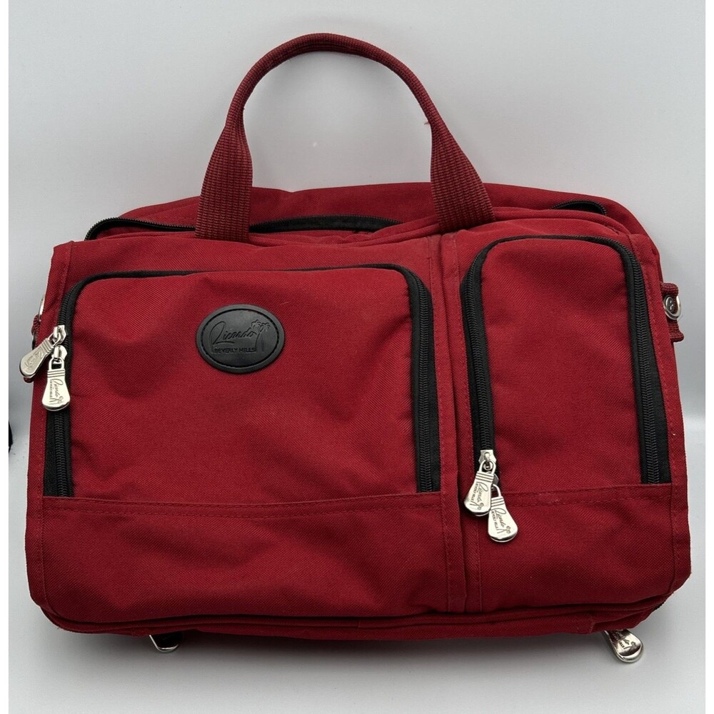 Vintage Ricardo Beverly Hills Red Hanging Travel Makeup Cosmetic Toiletry Bag